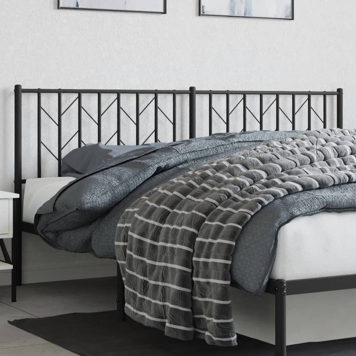 Metal Headboard Black 180 cm