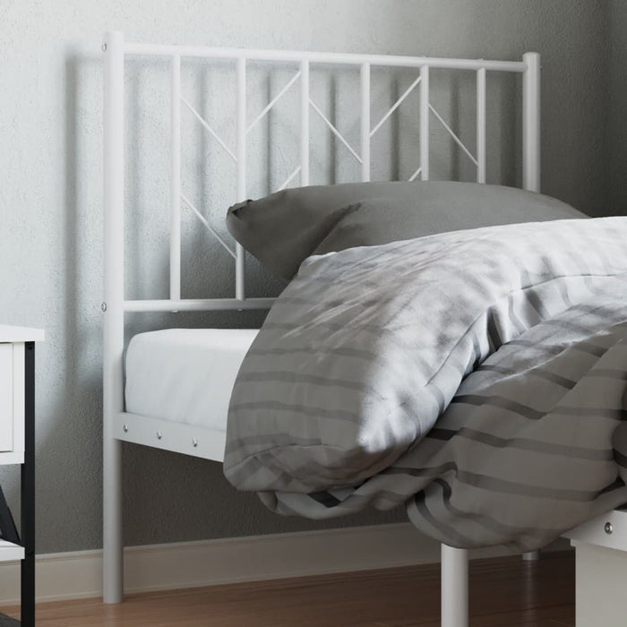 Metal Headboard White 80 cm