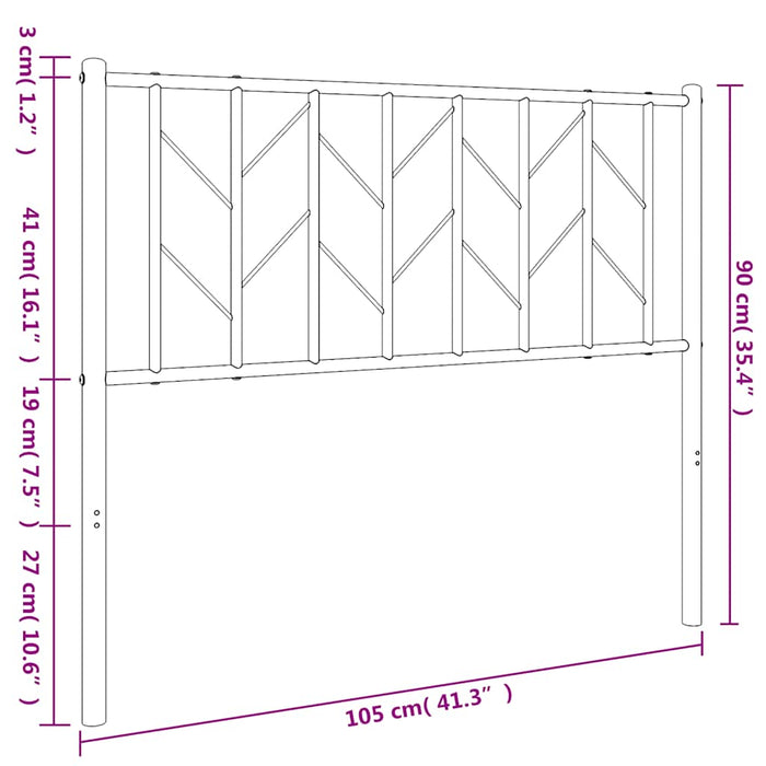 Metal Headboard White 100 cm