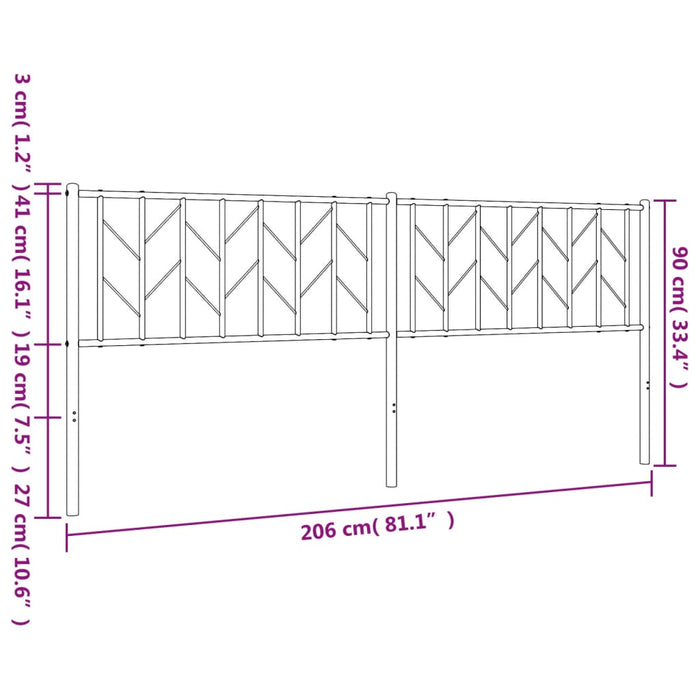 Metal Headboard White 200 cm