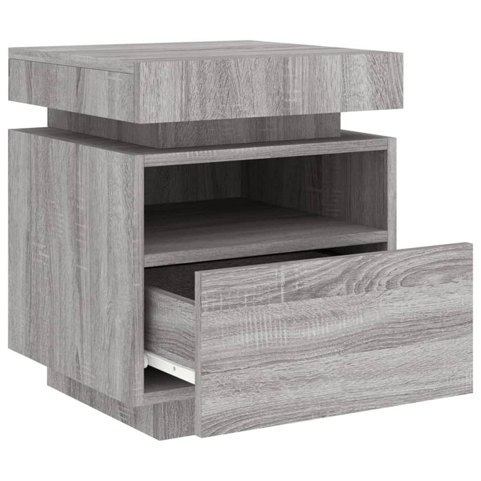 Bedside Cabinets with LED Lights 2 pcs Grey Sonoma 40x39x48.5 cm