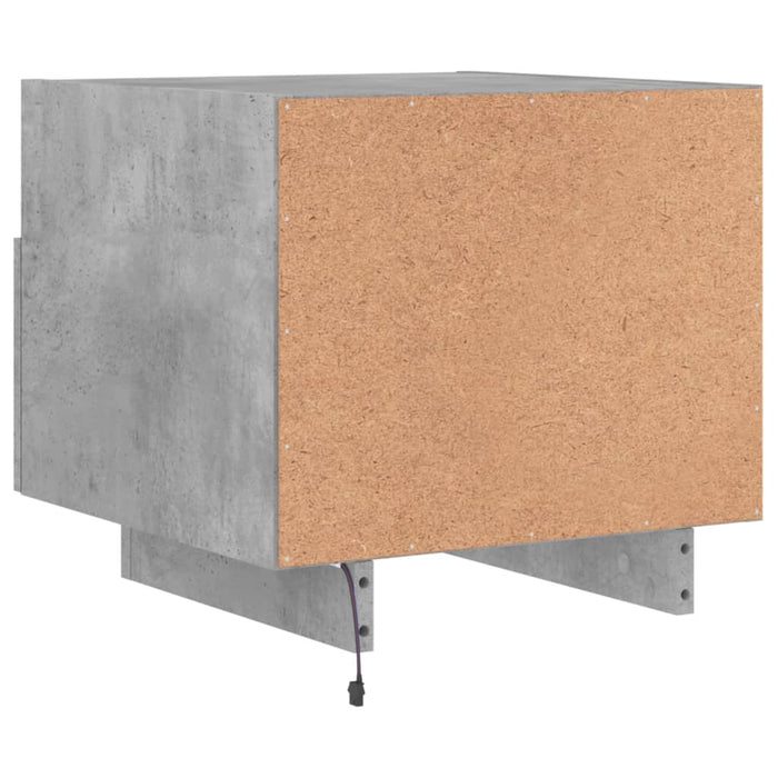 Bedside Cabinet with LED Lights Concrete Grey 40x39x37 cm