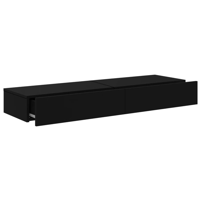 TV Cabinets with LED Lights 2 pcs Black 60x35x15.5 cm