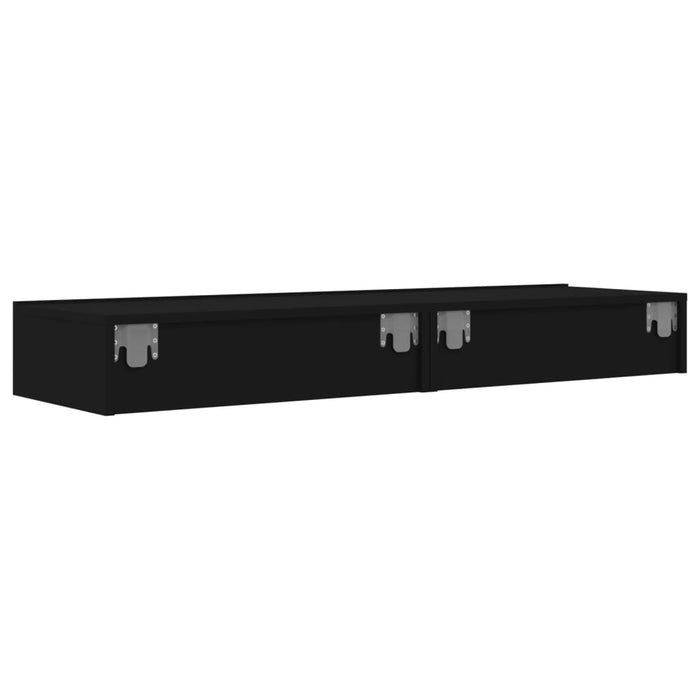 TV Cabinets with LED Lights 2 pcs Black 60x35x15.5 cm