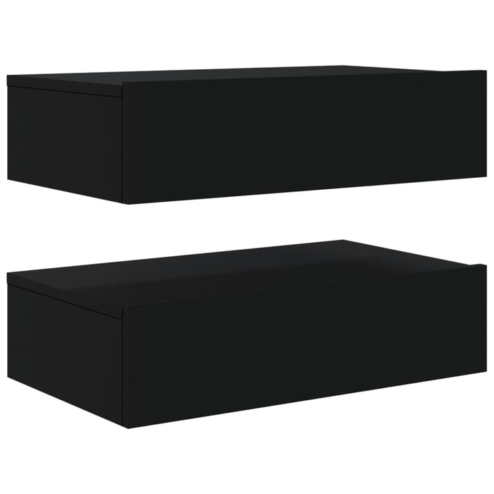 TV Cabinets with LED Lights 2 pcs Black 60x35x15.5 cm