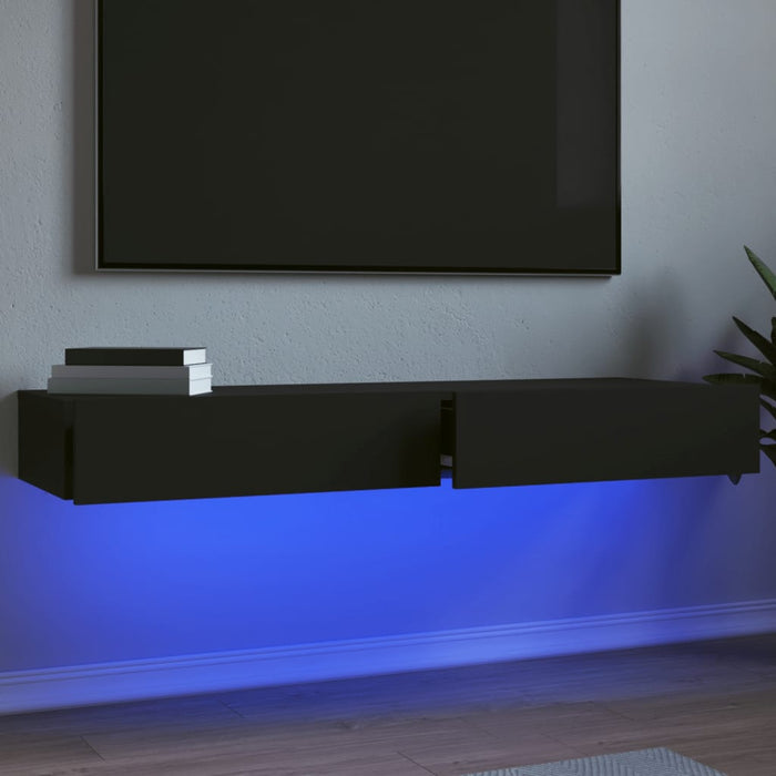 TV Cabinets with LED Lights 2 pcs Black 60x35x15.5 cm