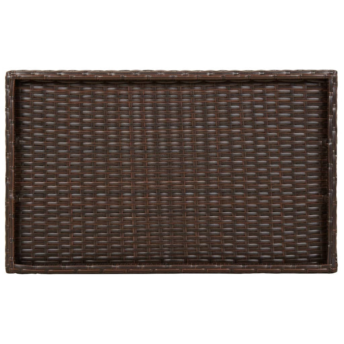 Folding Tray Table Brown 65x40x75 cm Poly Rattan