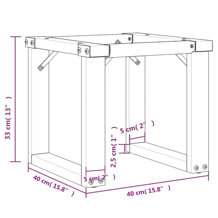 Coffee Table Legs O-Frame 40x40x33 cm Steel