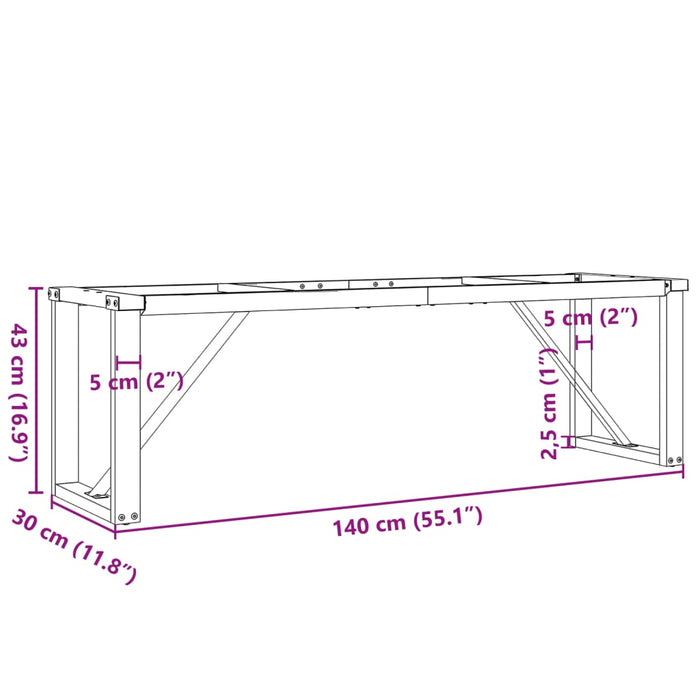 Coffee Table Legs O-Frame 140x30x43 cm Steel