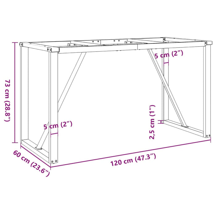 Dining Table Legs O-Frame 120x60x73 cm Steel