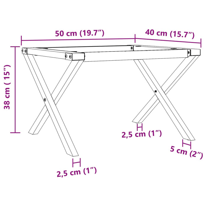 Coffee Table Legs X-Frame 50x40x38 cm Steel