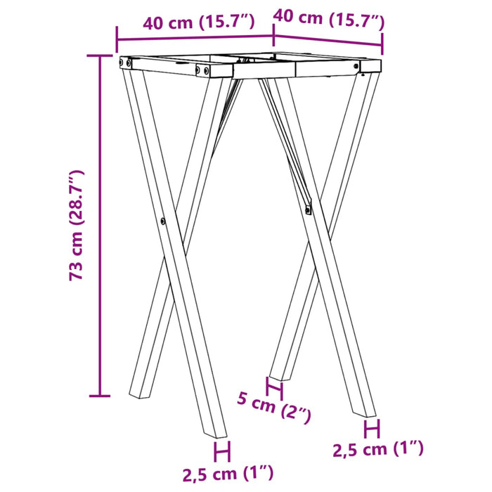 Dining Table Legs X-Frame 40x40x73 cm Steel