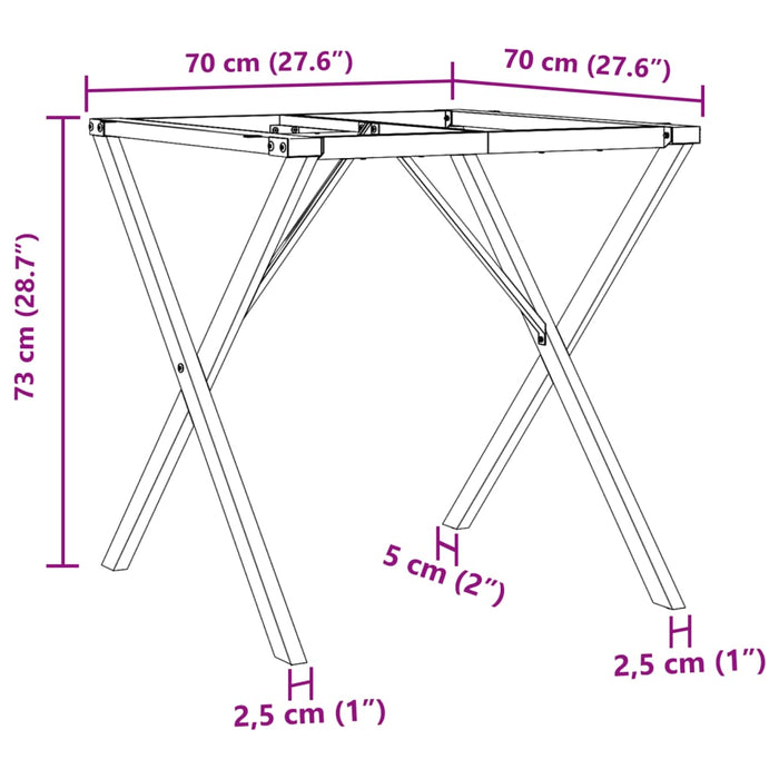 Dining Table Legs X-Frame 70x70x73 cm Cast Iron