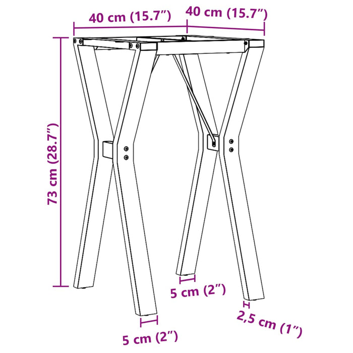 Dining Table Legs Y-Frame 40x40x73 cm Steel