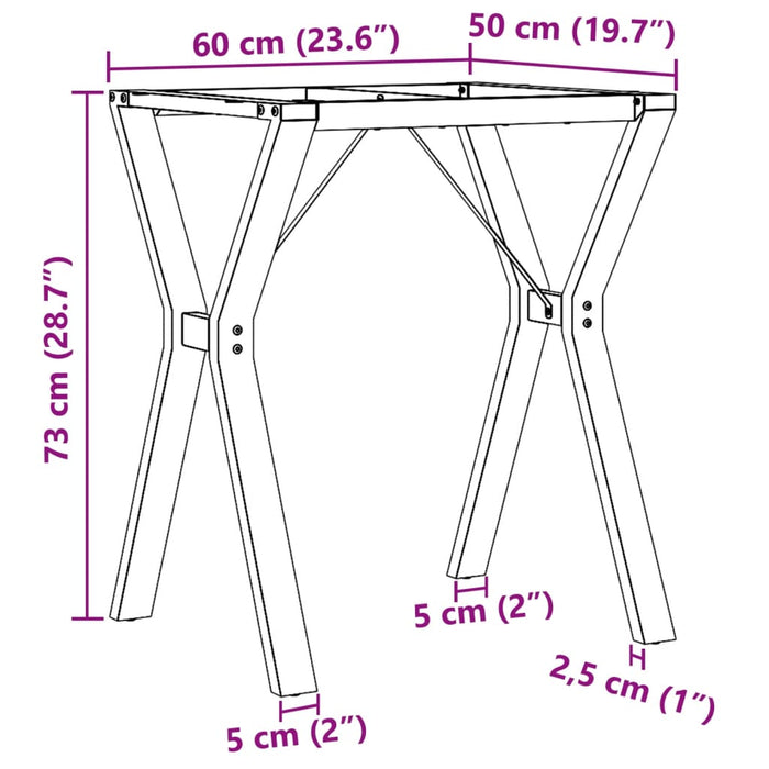 Dining Table Legs Y-Frame 60x50x73 cm Steel