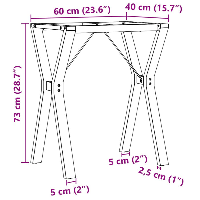 Dining Table Legs Y-Frame 60x40x73 cm Steel