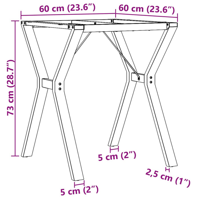 Dining Table Legs Y-Frame 60x60x73 cm Steel