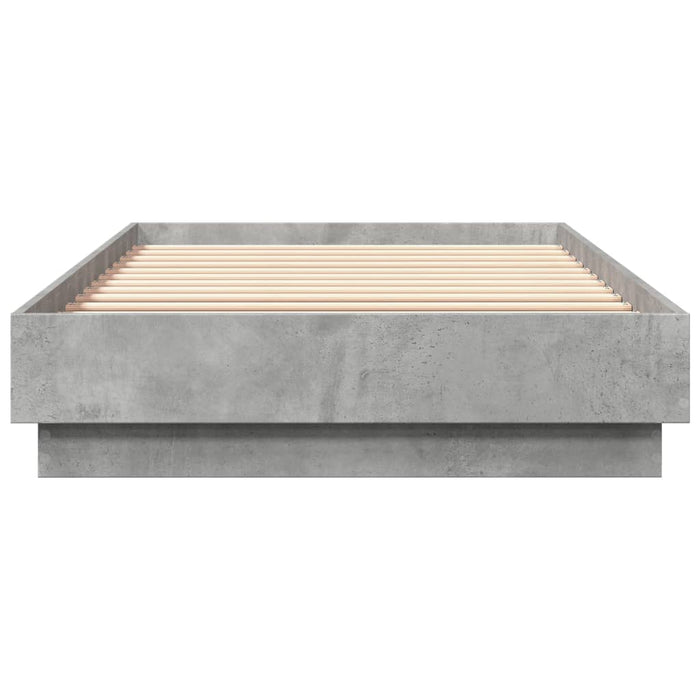 Bed Frame without Mattress with LED Lights Concrete Grey 100x200 cm