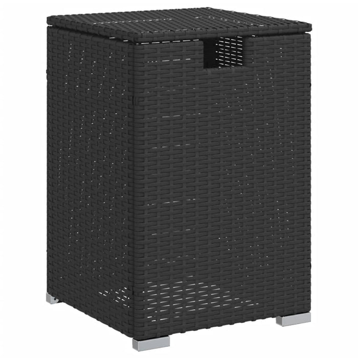 Propane Tank Cover Table Black 40x40x60 cm Poly Rattan