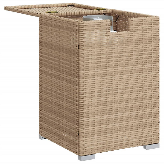 Propane Tank Cover Table Beige 40x40x60 cm Poly Rattan