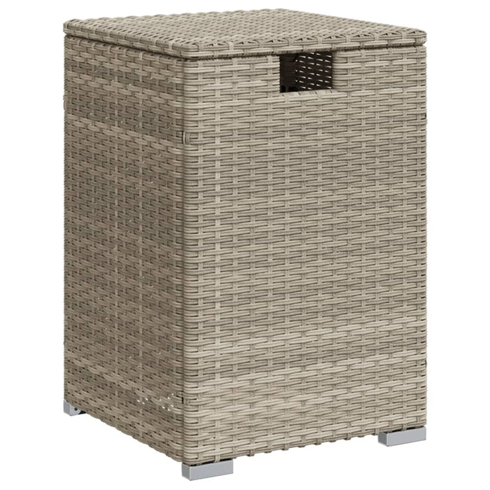 Propane Tank Cover Table Light Grey 40x40x60 cm Poly Rattan