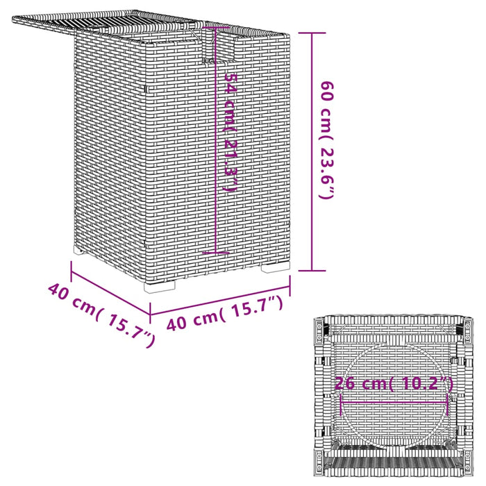 Propane Tank Cover Table Light Grey 40x40x60 cm Poly Rattan