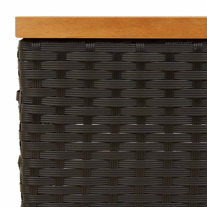 Husa Baza Umbrela Neagra 70x70x25 cm Poly Rattan si Salcam