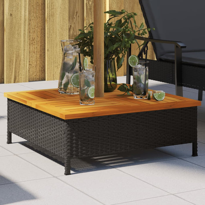 Husa Baza Umbrela Neagra 70x70x25 cm Poly Rattan si Salcam