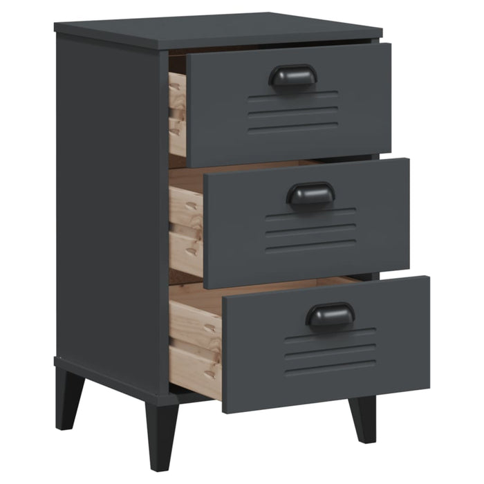 Bedside Cabinet VIKEN Anthracite Grey Engineered Wood