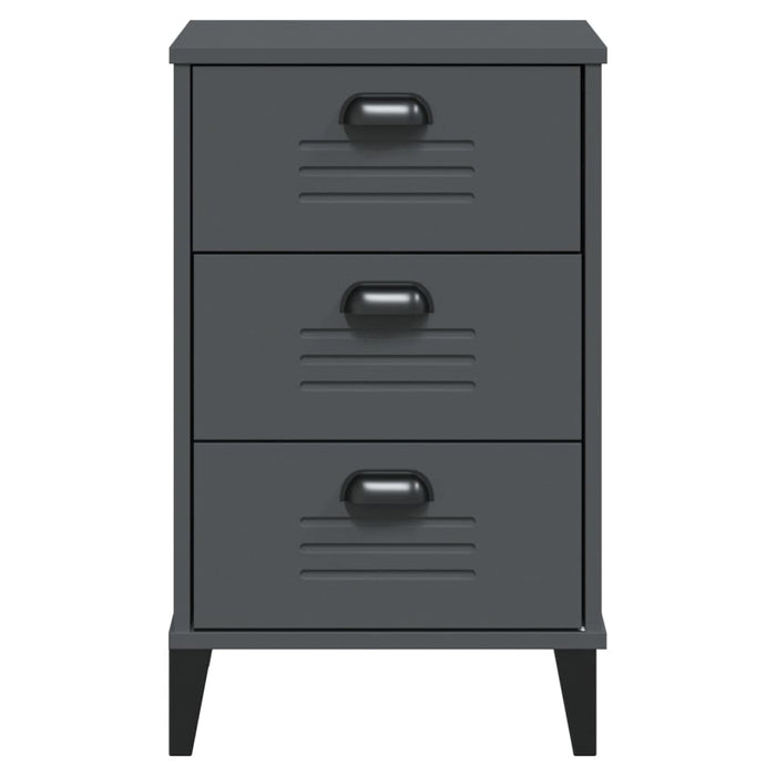 Bedside Cabinet VIKEN Anthracite Grey Engineered Wood