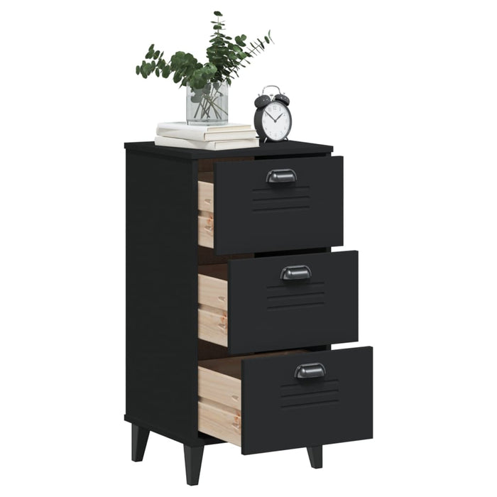 Bedside Cabinet VIKEN Black Engineered Wood