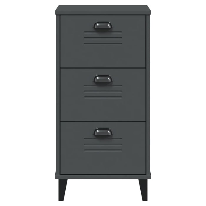 Bedside Cabinet VIKEN Anthracite Grey Engineered Wood