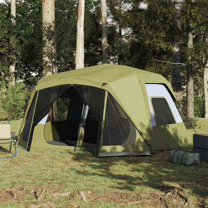 Family Tent 10-Person Green Quick Release Waterproof