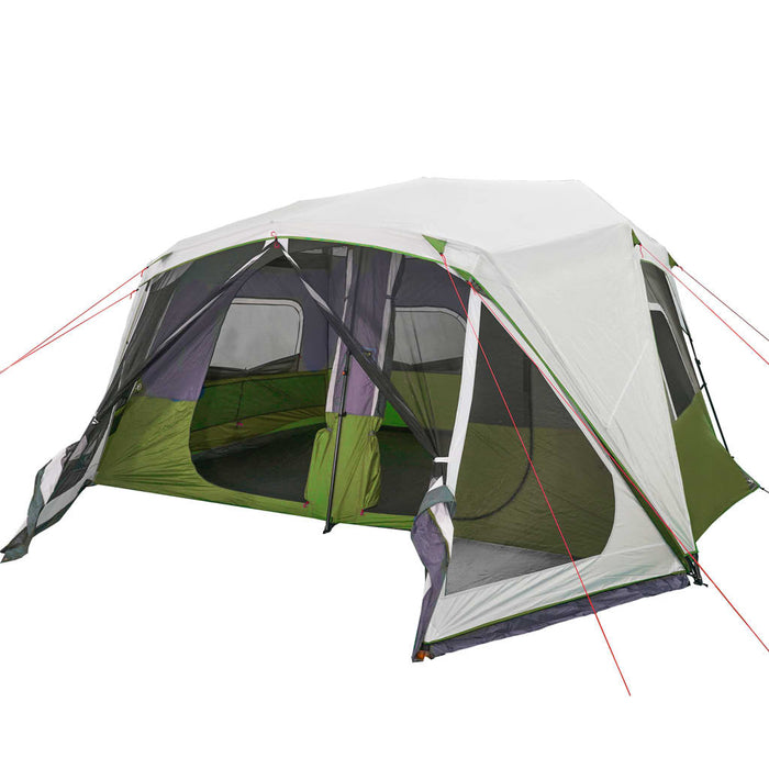 Family Tent with LED 10-Person Light Green Quick Release