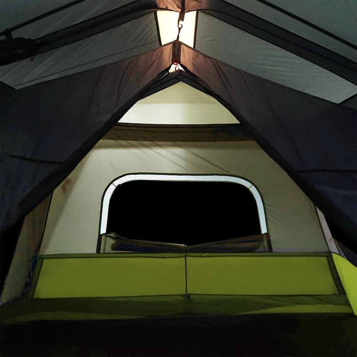 Family Tent with LED 10-Person Light Green Quick Release