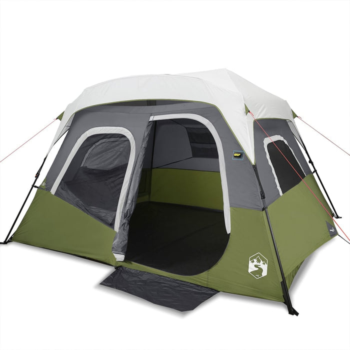 Family Tent with LED 6-Person Light Green Quick Release