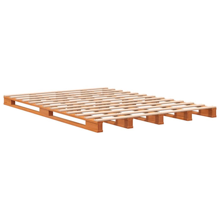 Pallet Bed without Mattress Wax Brown 140x200 cm Solid Wood Pine