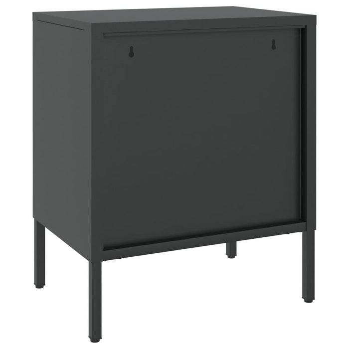 Nightstands 2 pcs Black 50x35x60 cm Glass and Steel