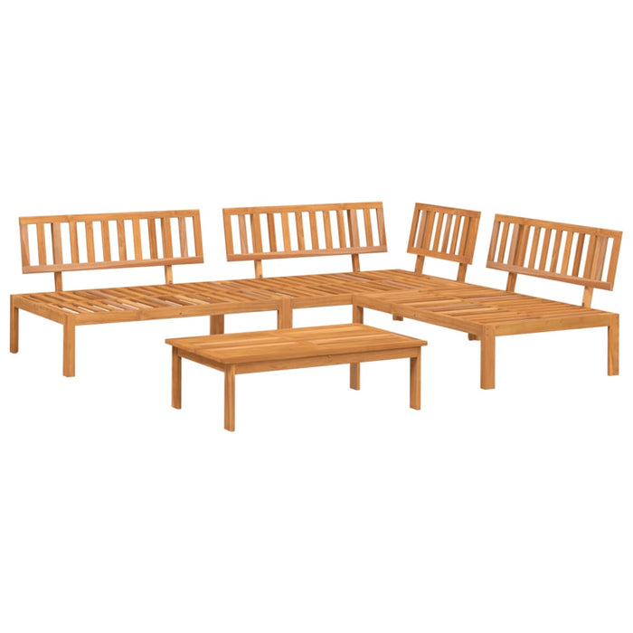 4 Piece Garden Pallet Sofa Set Solid Wood Acacia