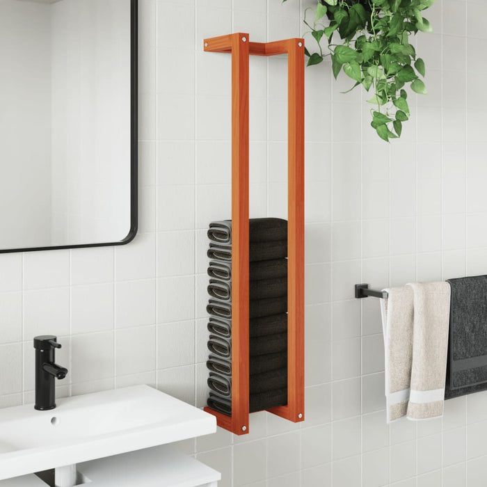 Towel Rack Wax Brown 23x18x110 cm Solid Wood Pine