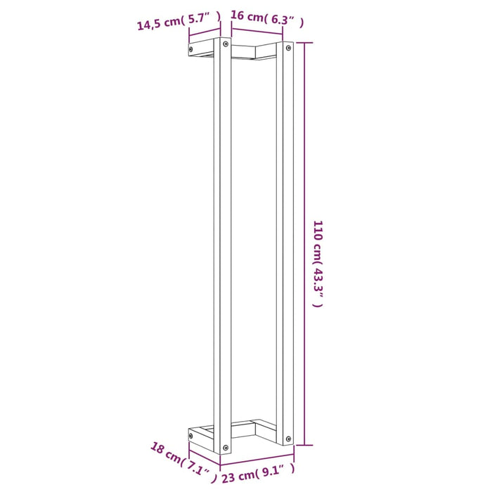 Towel Rack Wax Brown 23x18x110 cm Solid Wood Pine
