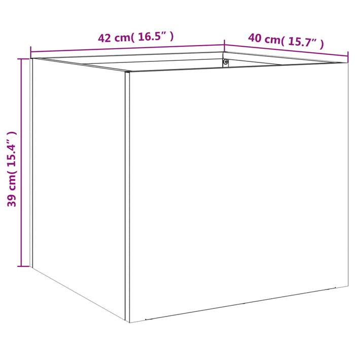 Planter Silver 42x40x39 cm Galvanised Steel