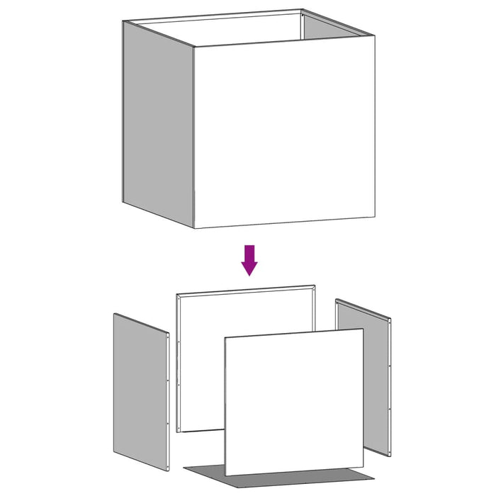 Саксия Антрацит 49x47x46 см Стомана