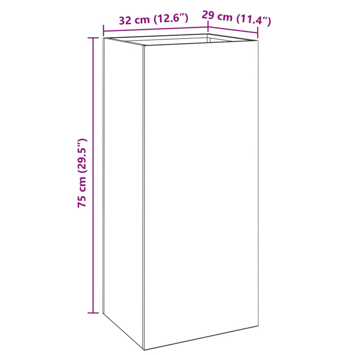 Саксия Бяла 32x29x75 см Стомана