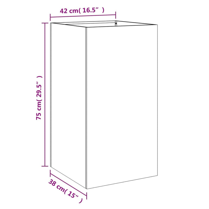 Planter White 42x38x75 cm Steel