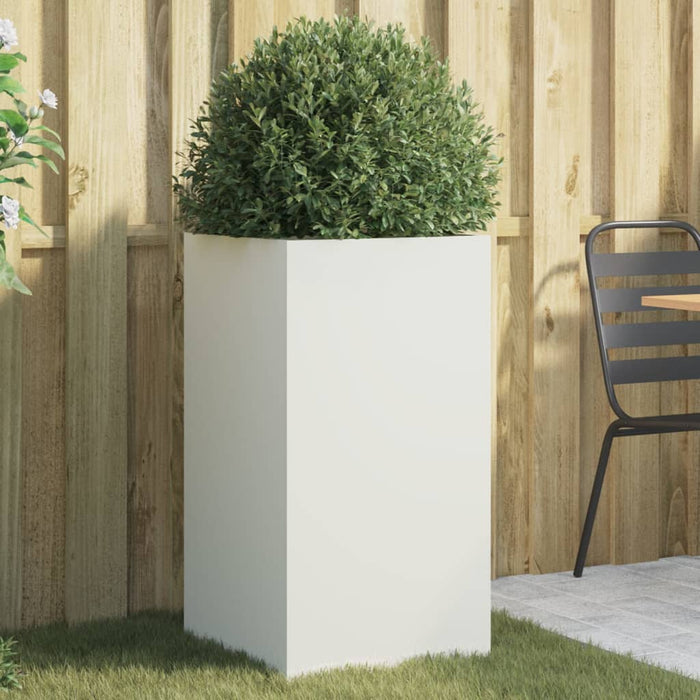 Planter White 42x38x75 cm Steel