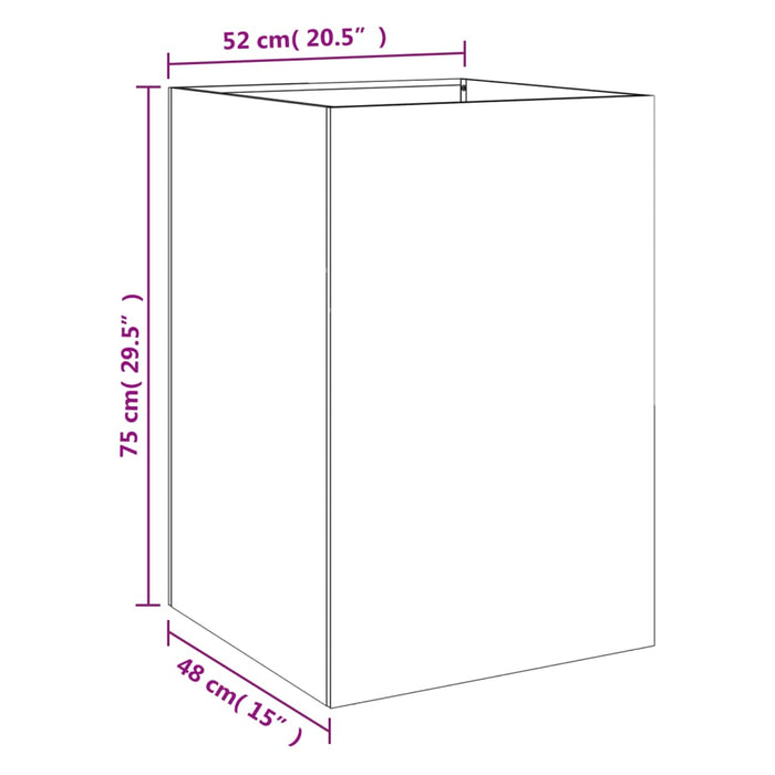 Кашпо белое 52x48x75 см сталь