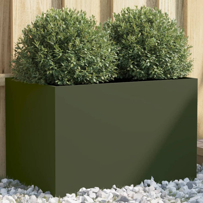 Planter Olive Green 62x40x39 cm Steel