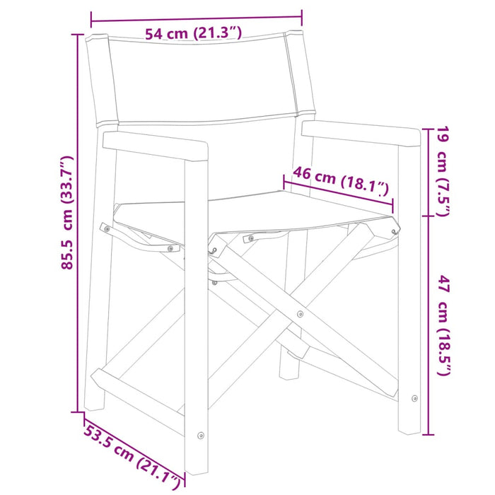 6 Piece Folding Garden Chairs Cream White Fabric