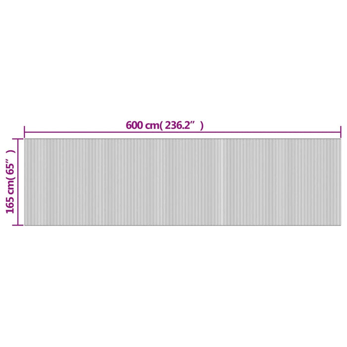 Разделител за стая Сив 165x600 см Бамбук